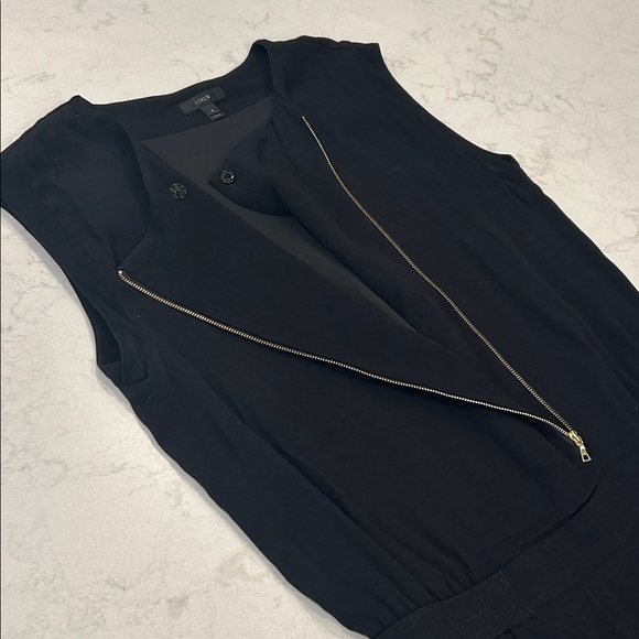 J.Crew Black Asymmetrical Jumpsuit EUC Size 8 - Picture 12 of 16